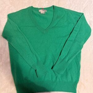 Cashmere V-Neck Green Sweater